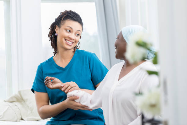 Nurse caring for a patient